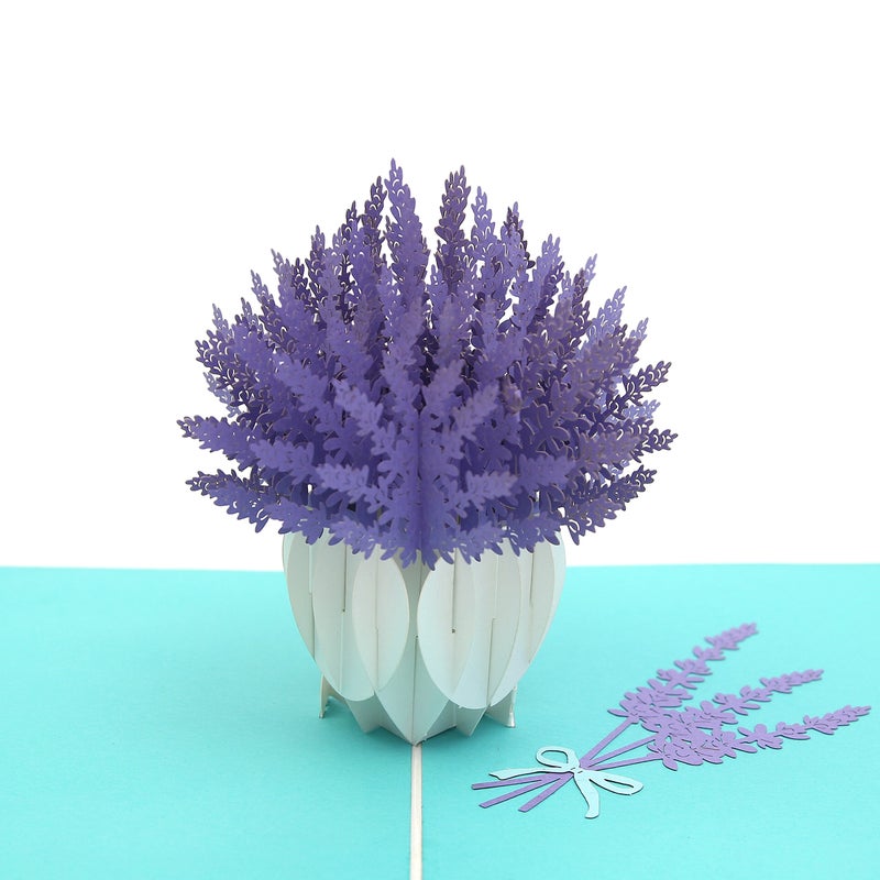 Liif Lavender Blooms Pop Up Card, 3D Flower Greeting Card, Pop Up Card for All Occasions, Birthday, Mother's Day, Anniversary, Wedding, Congratulations, Get Well Card, Handmade Gift - Image 5